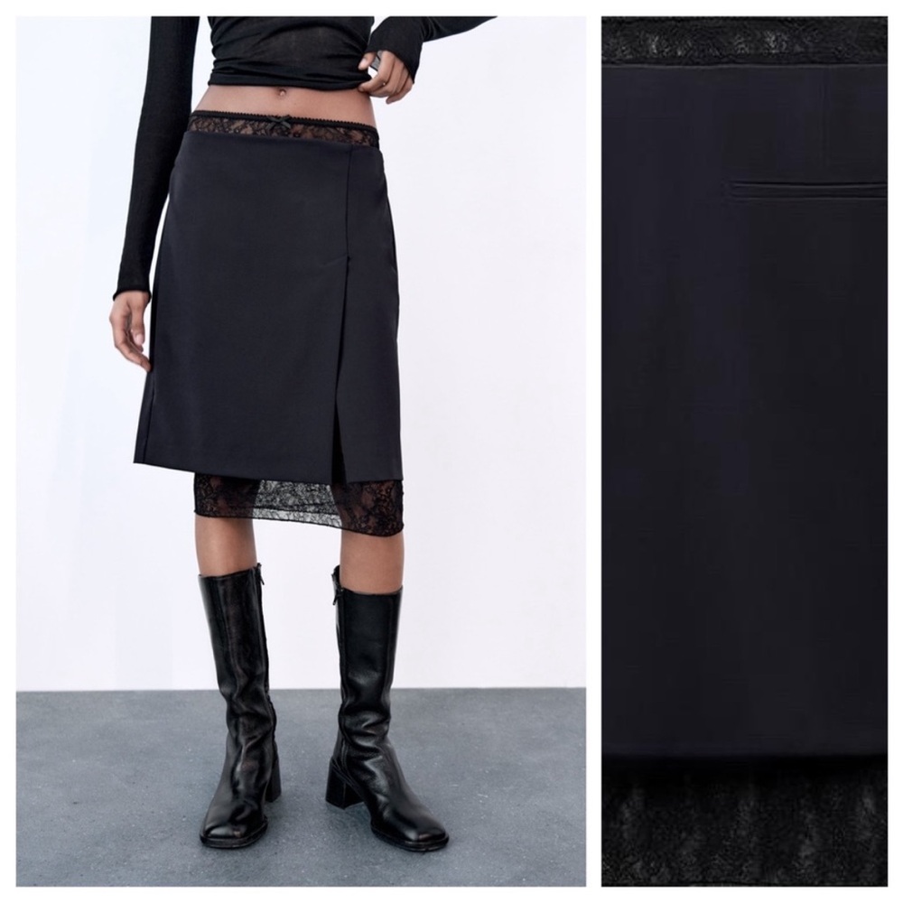 NWT. Zara Dark Navy Combined 2-in-1 Mid-Rise Skirt. Size M

SKU 4387500422